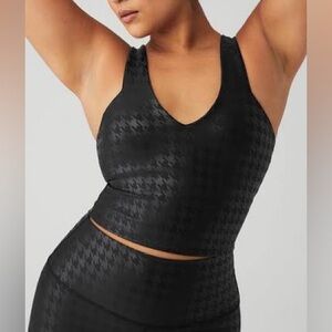 Alo Yoga - Glimmer Houndstooth Set ( Real Bra Tank + Leggings )XS/S in Black